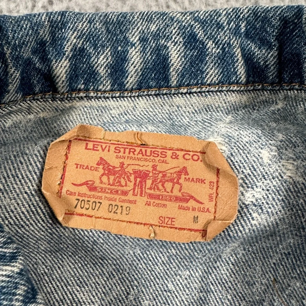 Vtg Levi's Jacket Mens Medium Acid Wash Denim Trucker‎ 70507 0219  USA  1980's